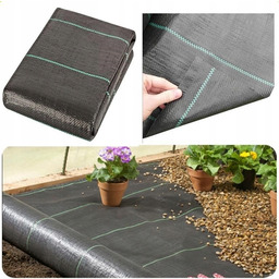 Agrowłóknina Agrotkanina Czarna mata pod kamień Korę 4 m x 25 m Gruba Mocna