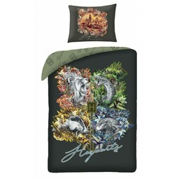 Halantex Pościel bawełniana 140x200 Harry Potter zielona HP-8093BL poszewka 70x90