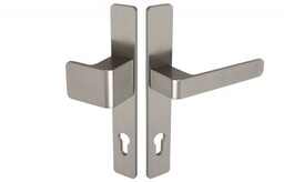 Gałko-klamka drzwiowa Wala na długim szyldzie L-92 H6S26P/G5S50/S5S34G6 (rękojeść 26 mm, szyld 34 mm), powłoka inox, prawa