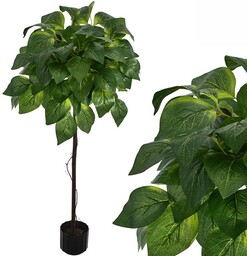 SZTUCZNE DRZEWKO DEKORACYJNE Z DUŻYMI LIŚĆMI OZDOBA POKOJU DOMU TARASU PREZENT 100 CM