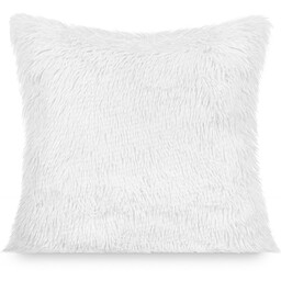 Spod Igły I Nitki Poszewka dekoracyjna 40x40 Yeti włochacz biała futrzak