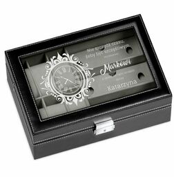 Szkatułka czarna na zegarki i okulary z grawerem dla niego na 40 urodziny