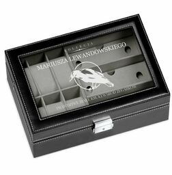 Szkatułka czarna na zegarki i okulary z grawerem dla niego