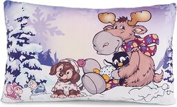 NICI Pluszowa poduszka Cosy Winter 43x25cm fioletowa - Pluszowa puszysta poduszka ze zrównoważonej produkcji dla chłopców, dziewczynek, niemowląt - idealna do domu, przedszkola lub podróży