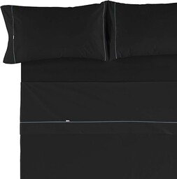 es-tela Glatte biés 50/50 pościel zestaw para cama de 160 cm, 4 piezas czarny