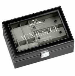 Szkatułka czarna na zegarki i okulary z grawerem dla niej na 10 rocznicę