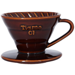 Ceramiczny drip Tiamo z uchem V01 - Brązowy