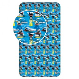 Jerry Fabrics Prześcieradło bawełniane z gumką 90x200 Tomek i przyjaciele 0204 Thomas dla dzieci