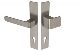 Gałko-klamka Wala na szyldzie długim L-72 H6S26P/G5S50/S5S42G6 (rękojeść 26 mm, szyld 42 mm) powłoka inox, prawa