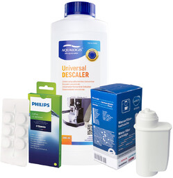 Zestaw Philips - Filtr Philips Intenza+ CA6702, Uniwersalny Odkamieniacz 500ml, Philips CA6704/10 Tabletki Czyszczące