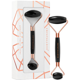 CRYSTALLOVE Roller do twarzy z Czarnego Obsydianu