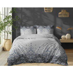 Detexpol Pościel bawełniana 160x200 Biała z ornamentem orientalny wzór paisley, 100% bawełna - 5338 B - Soft Meadow