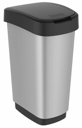 Rotho Kosz na śmieci TWIST 50L srebrny metalik