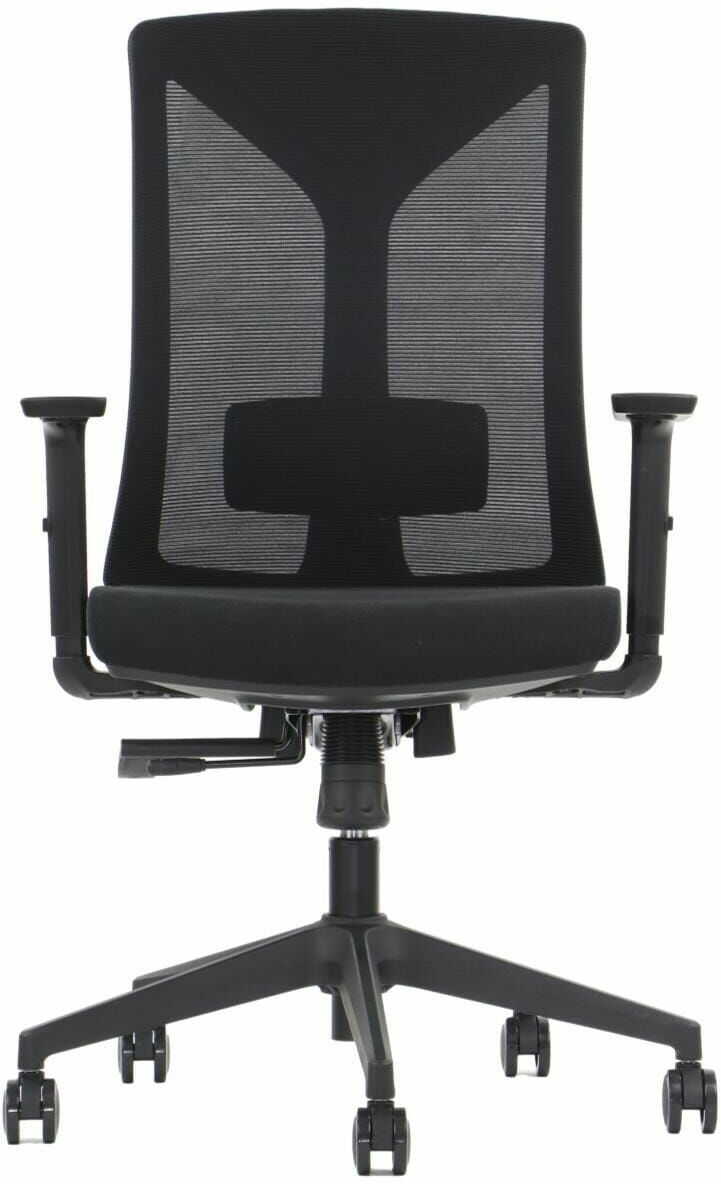 Ergonomiczne obrotowe krzesło biurowe HAGER czarny - wysuw siedziska, pianka wtryskowa