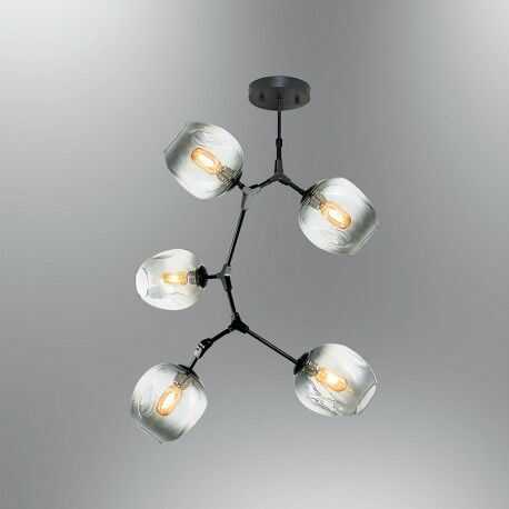 OZCAN 4023-5Y CZARNY , KLOSZ PRZYDYMIONY LAMPA WISZĄCA - PLAFON