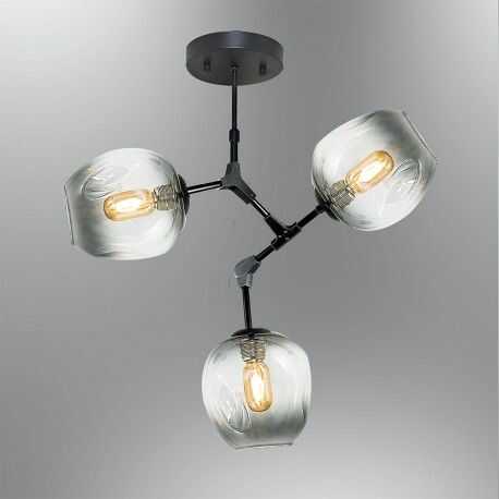 OZCAN 4023-3Y CZARNA , KLOSZ PRZYDYMIONY LAMPA WISZĄCA - PLAFON