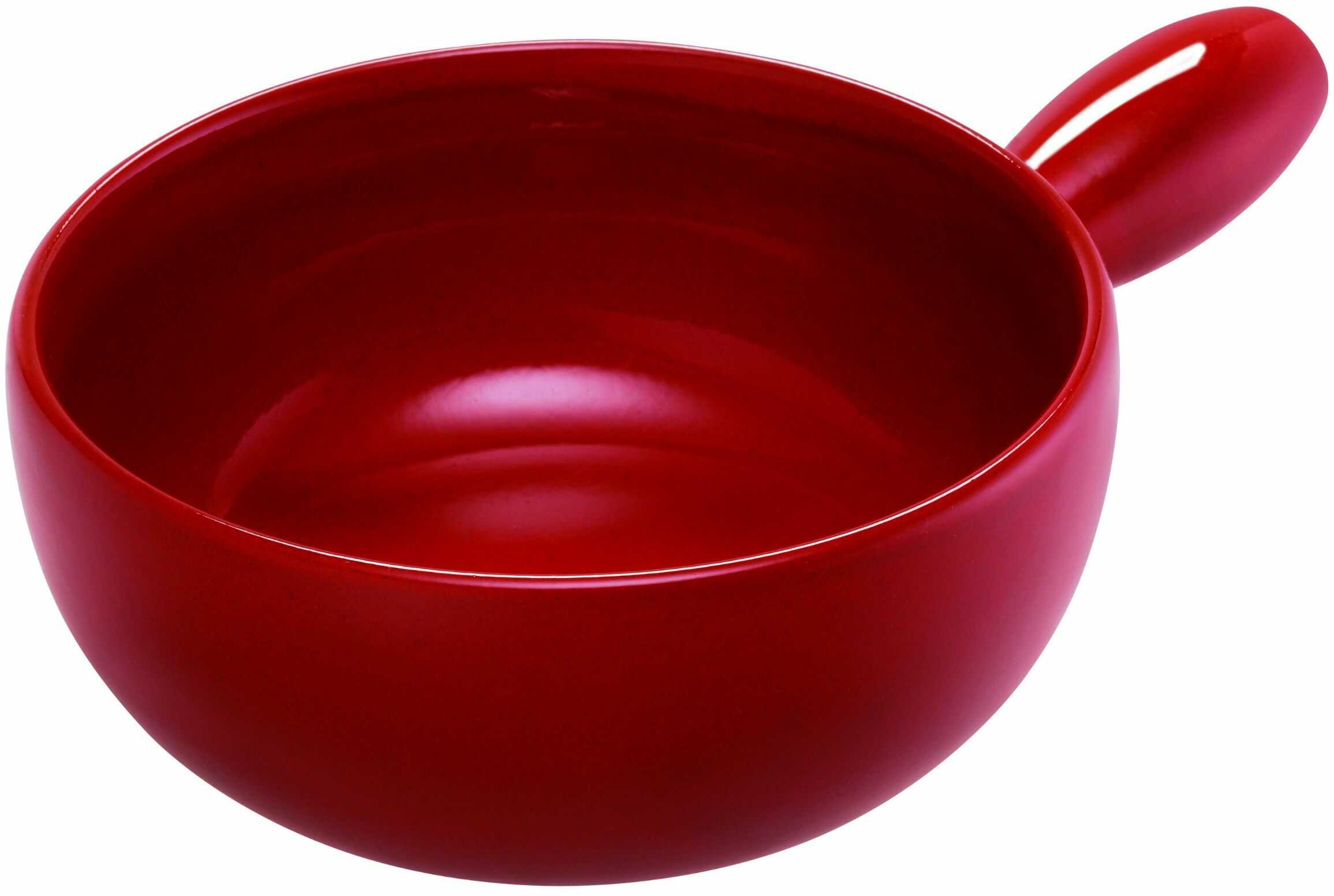 Kuhn Rikon Classic 32185 Caquelon garnek do fondue 22 cm, żeliwny czerwony, 31,5 x 21 x 8,8 cm