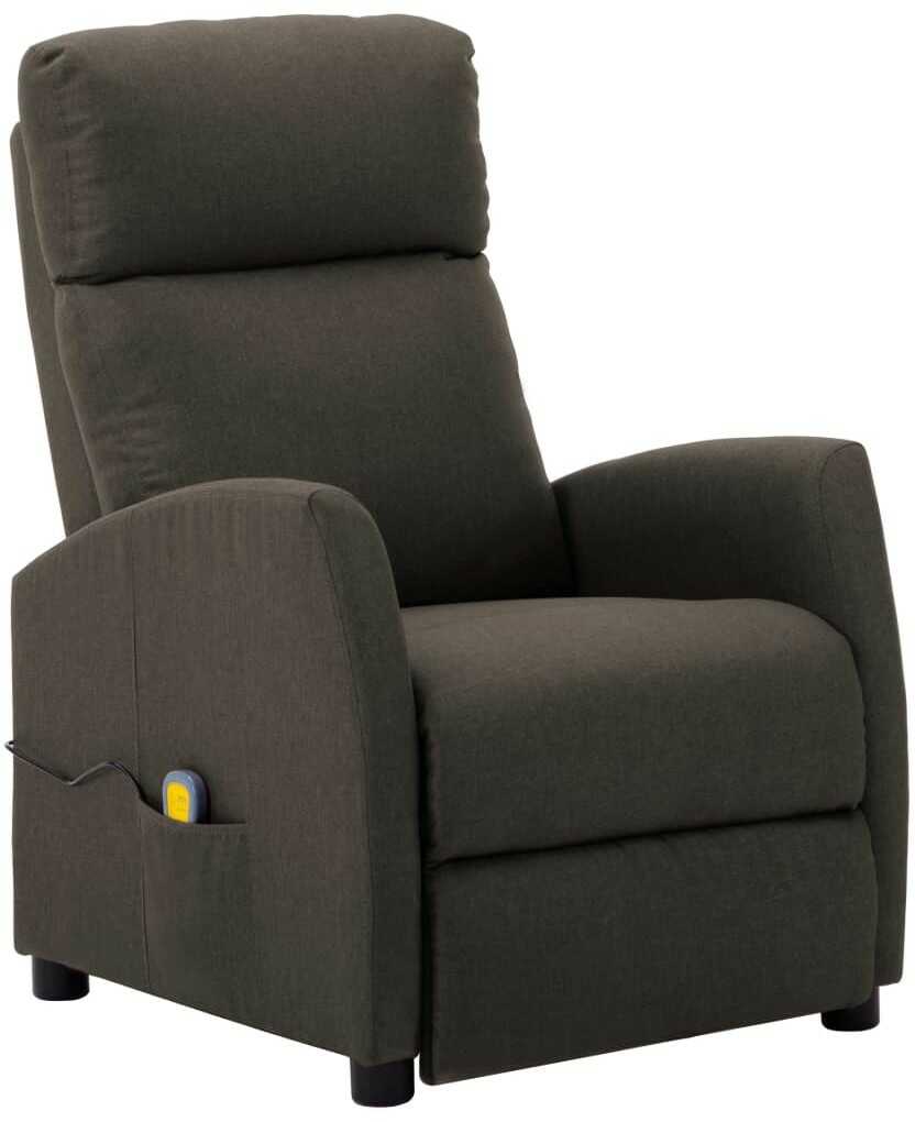 Lumarko Rozkładany fotel masujący, kolor taupe, obity tkaniną
