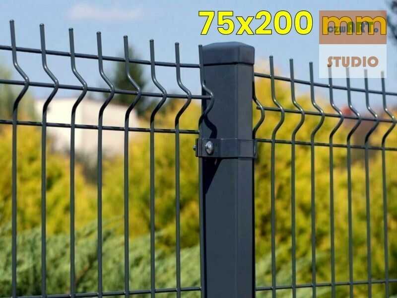 Panele ogrodzeniowe 250cm/123cm/3mm - 75x200mm - antracyt , brązowe , czarne , srebrne , zielone