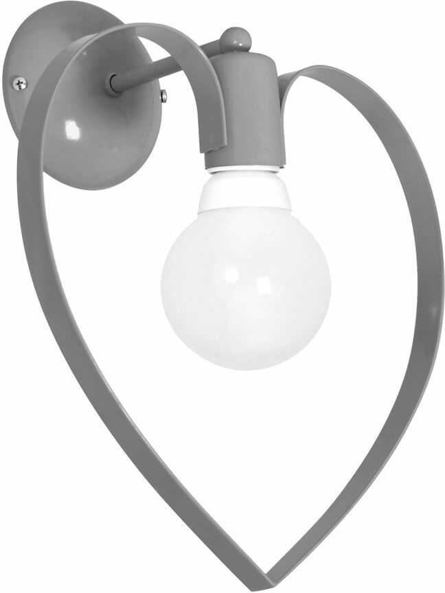 Milagro AMORE GREY MLP9821 kinkiet lampa ścienna metalowe serce szary 1xE27 36cm