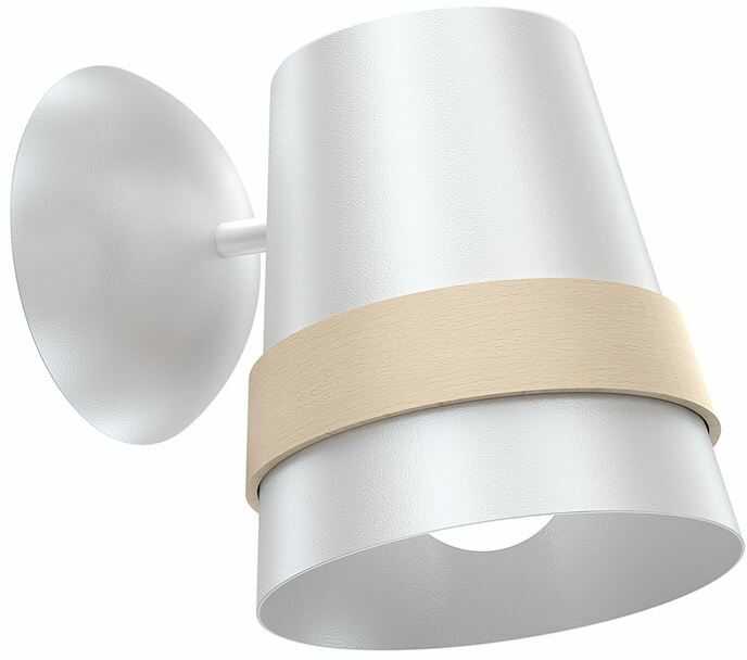 Milagro VENEZIA WHITE MLP5436 kinkiet lampa ścienna skandynawski styl metalowa biała drewno 1xE27 18cm