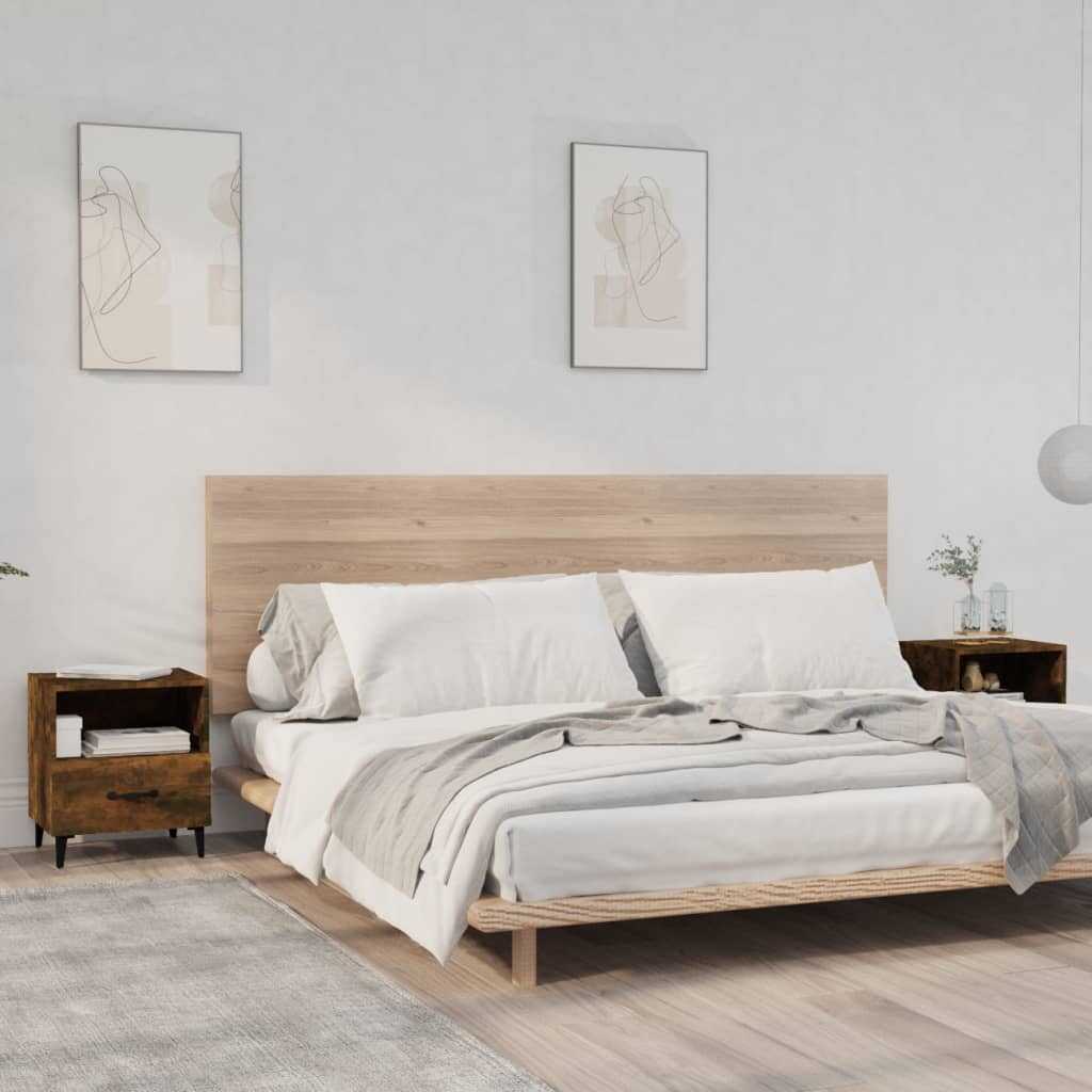 vidaXL Szafki nocne, 2 szt., przydymiony dąb, materiał drewnopochodny