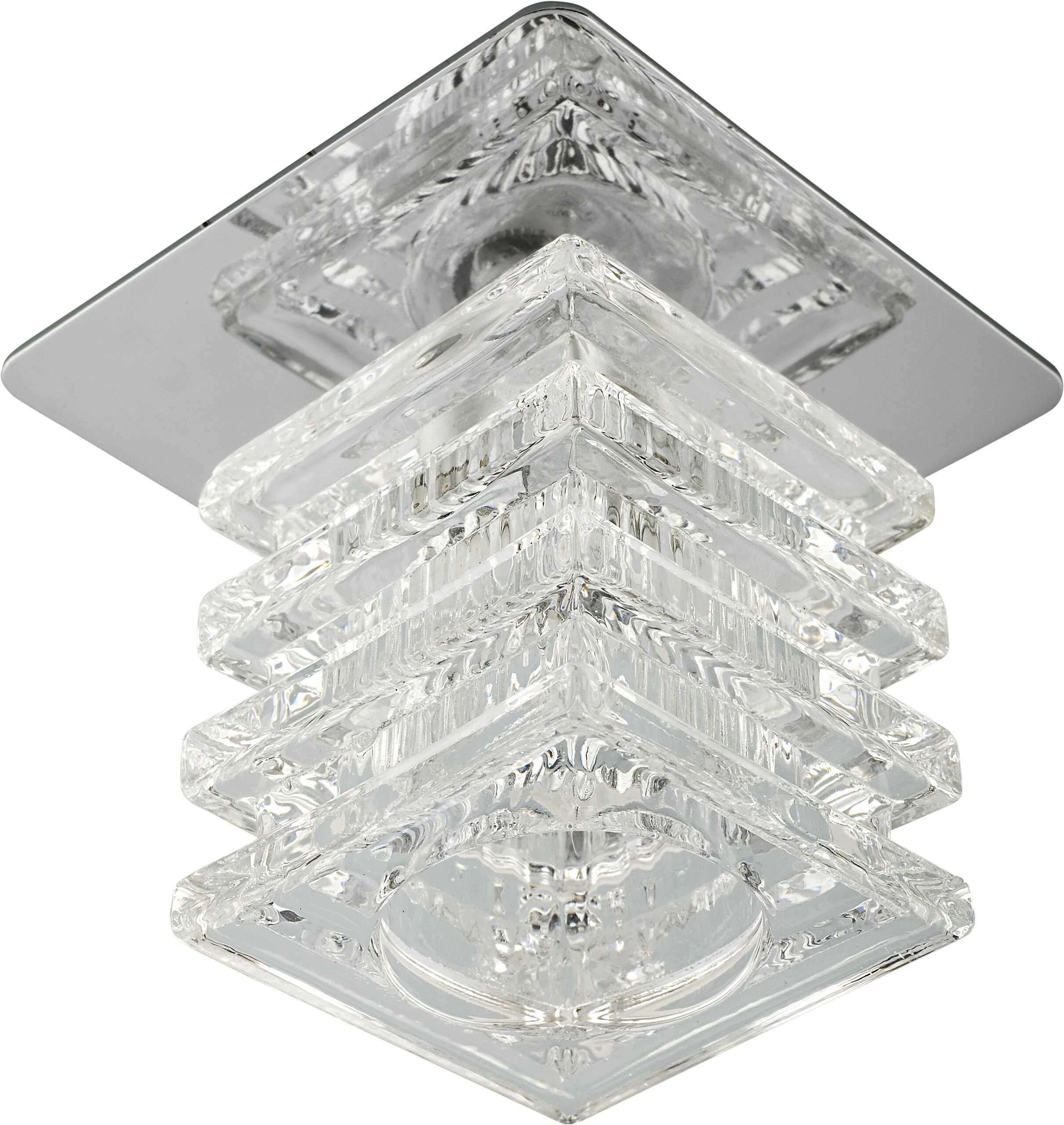 Candellux SK-59 CH/WH 2217805 oprawa do wbudowania stropowa kryształ 20W G4 kostka 8cm