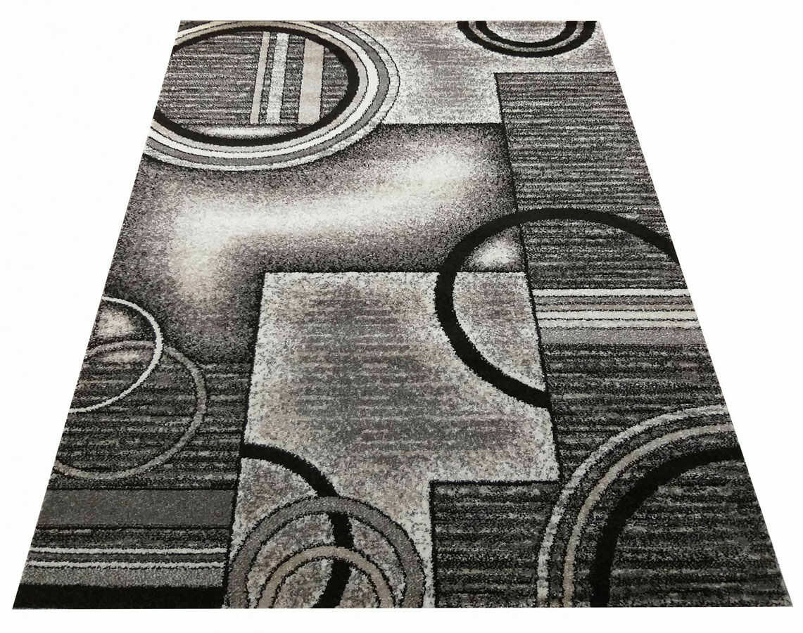Profeos Szary nowoczesny dywan we wzory - Sengalo 7X