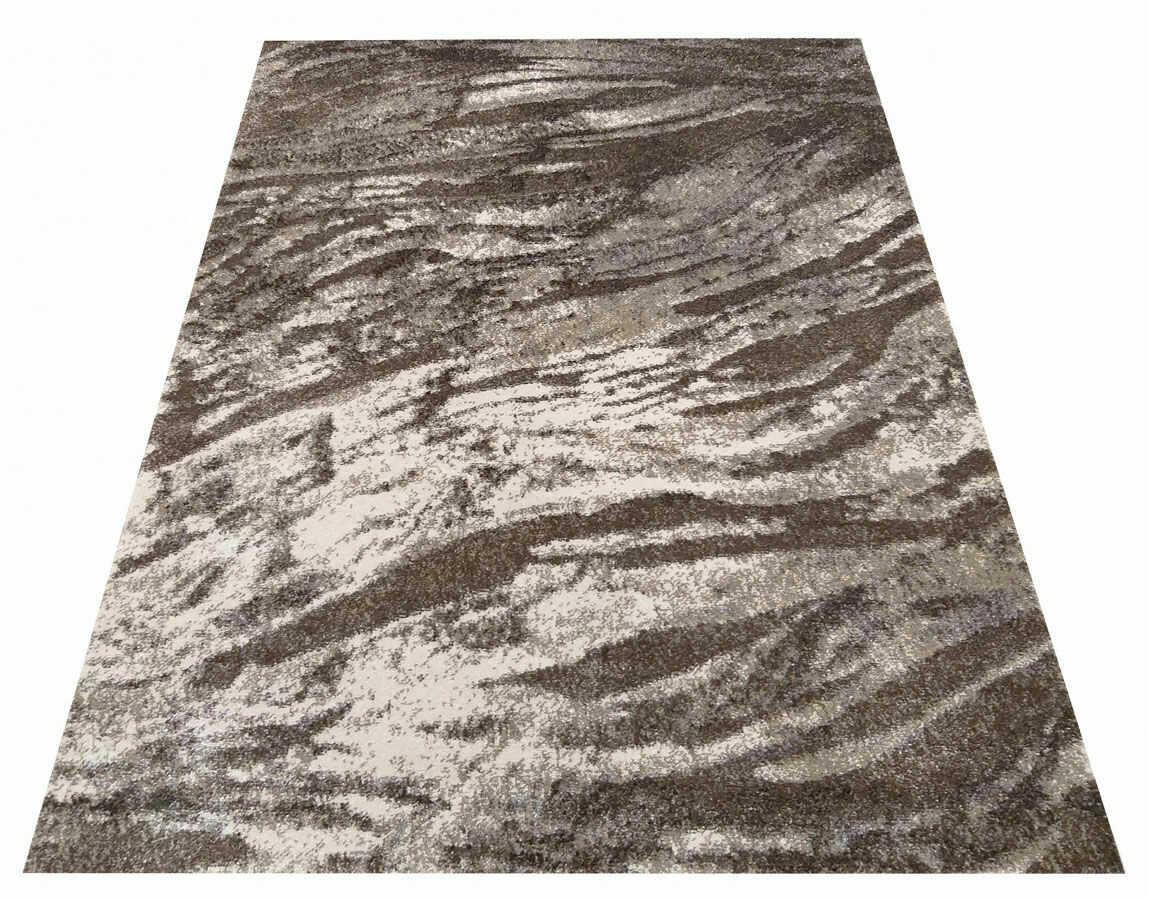 Profeos Brązowy prostokątny dywan do salonu - Noveros 4X