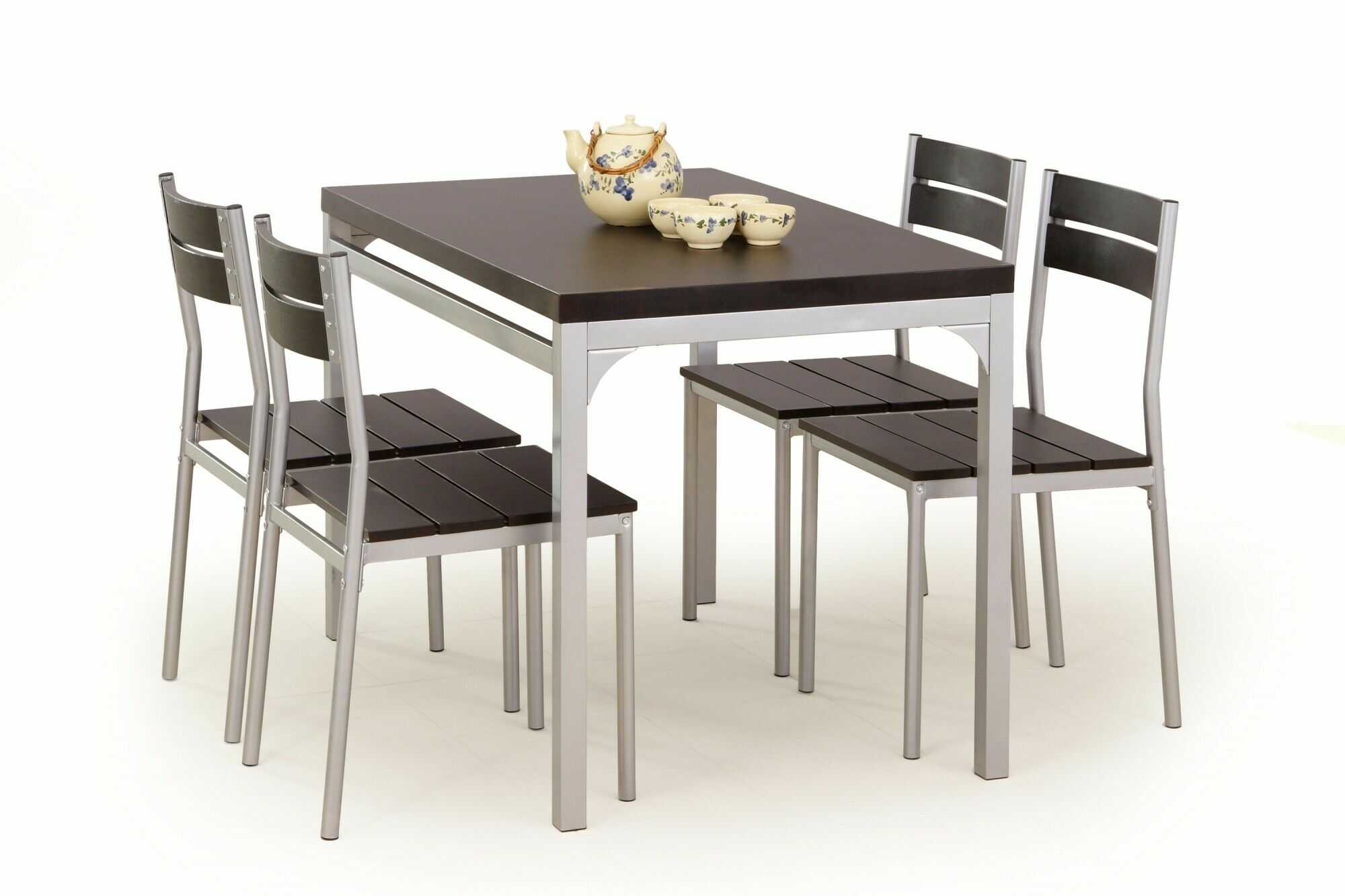 Zestaw stół + 4 krzesła wenge MALCOLM Halmar