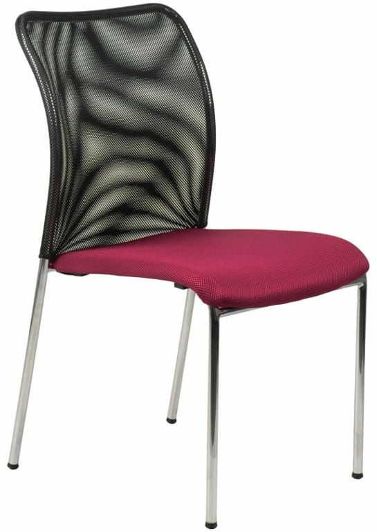 Krzesło konferencyjne HN-7502/CH/BORDO. Stelaż chromowany. Krzesło biurowe
