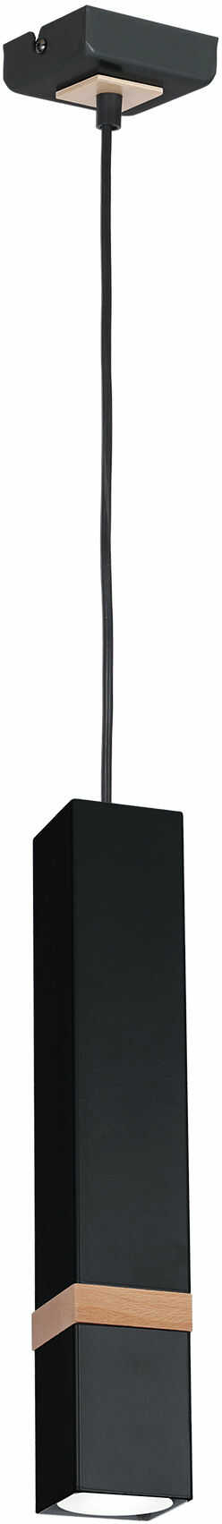 Milagro VIDAR BLACK MLP5403 lampa wisząca nowoczesna metalowy klosz czarny drewno 1xGU10 8cm