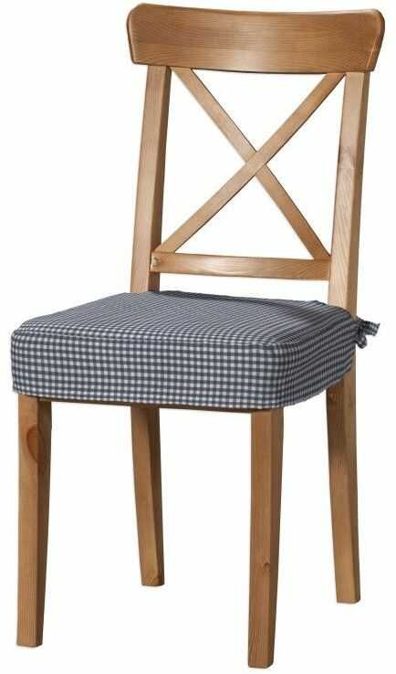 Siedzisko na krzesło Ingolf, granatowo biała krateczka (0,5x0,5cm), krzesło Inglof, Quadro