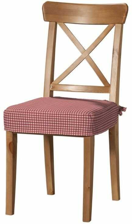 Siedzisko na krzesło Ingolf, czerwono biała krateczka (0,5x0,5cm), krzesło Inglof, Quadro