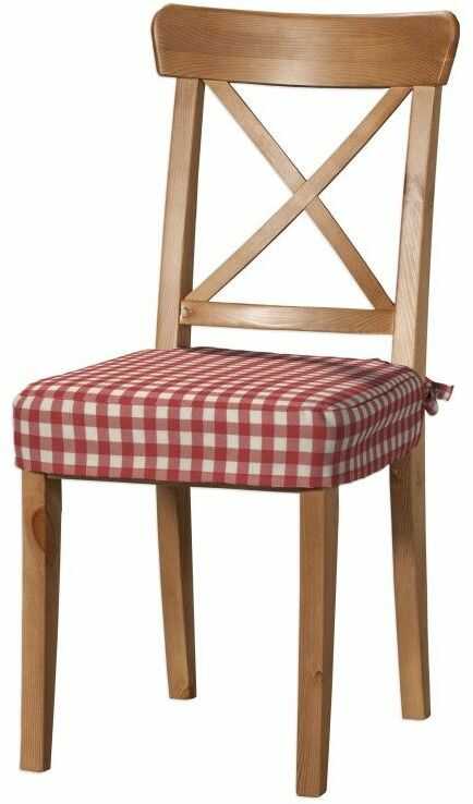 Siedzisko na krzesło Ingolf, czerwono biała kratka (1,5x1,5cm), krzesło Inglof, Quadro