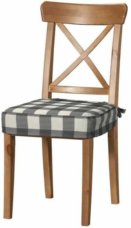 Siedzisko na krzesło Ingolf, szaro biała krata (5,5x5,5cm), krzesło Inglof, Quadro