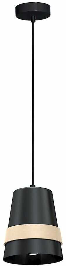 Milagro VENEZIA BLACK MLP5450 lampa wisząca nowoczesna połączenie czerni z drewnem 1xE27 14cm