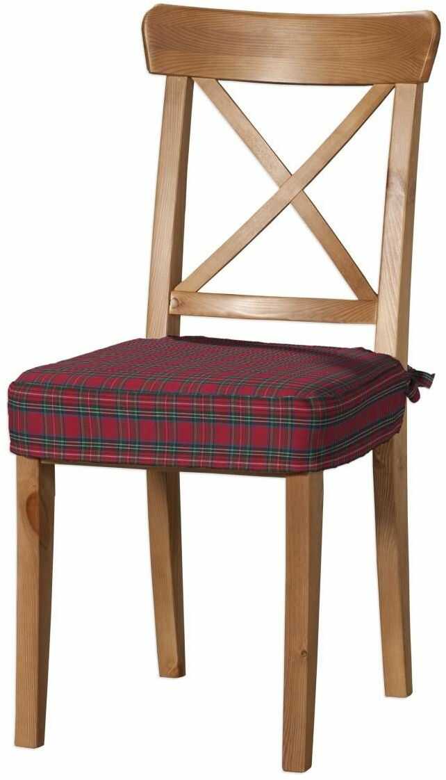 Siedzisko na krzesło Ingolf, czerwona kratka, krzesło Inglof, Bristol