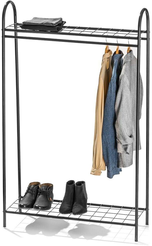 Wieszak na ubrania metalowy czarny stojak podłogowy garderoba loft