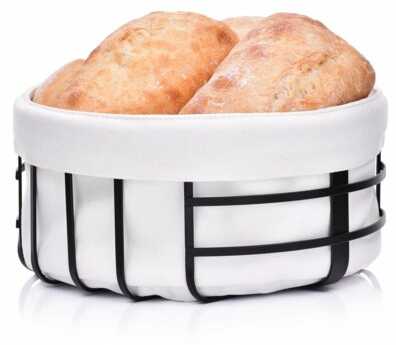 Koszyk na chleb okrągły DUKA FINT 23x11 cm czarny stal