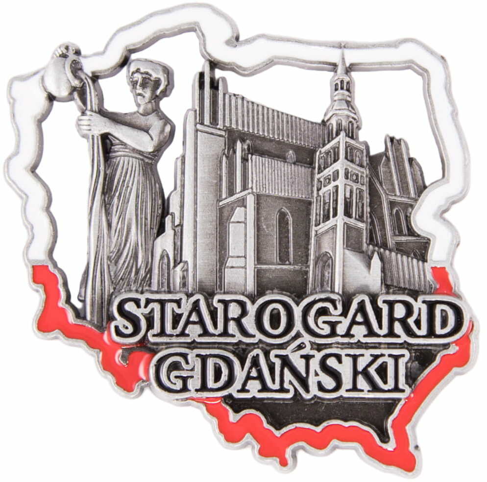 Magnes metalowy kontur Starogard Gdański