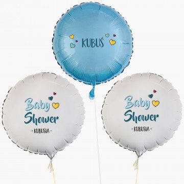 Baby shower chłopiec - Zestaw balonów z helem - Koła