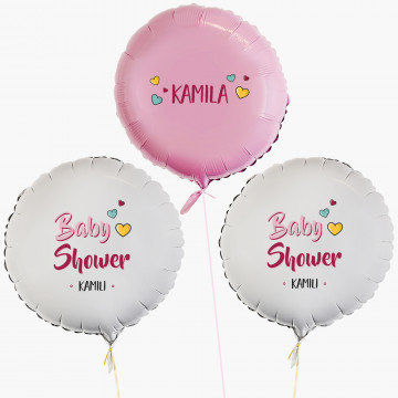 Baby shower dziewczynka - Zestaw balonów z helem - Koła