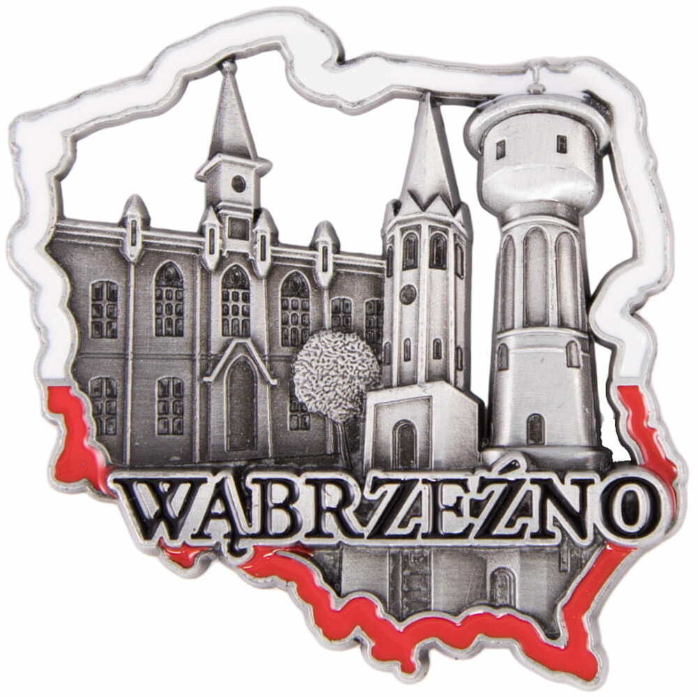 Magnes metalowy kontur Wąbrzeźno