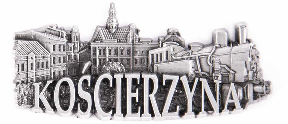 Magnes metalowy panorama Kościerzyna