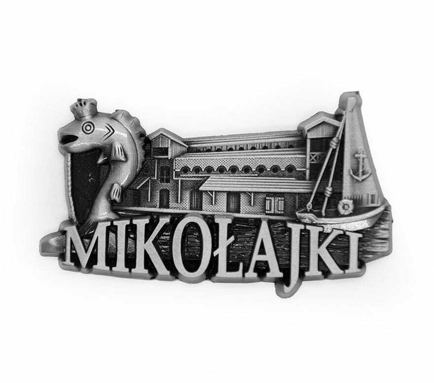 Magnes metalowy panorama Mikołajki