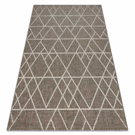 DYWAN SZNURKOWY SIZAL FLOORLUX 20508 taupe / champagne TRÓJKĄTY 80x150 cm