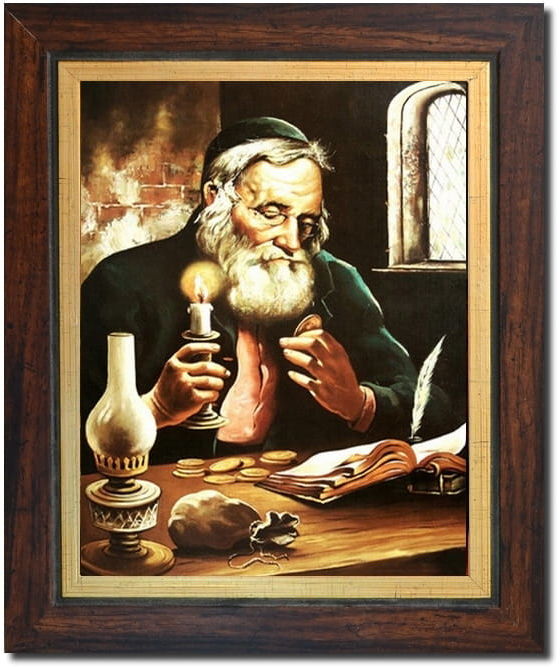 Obraz w ramie żyd żydek na szczęście 32x27cm G17818
