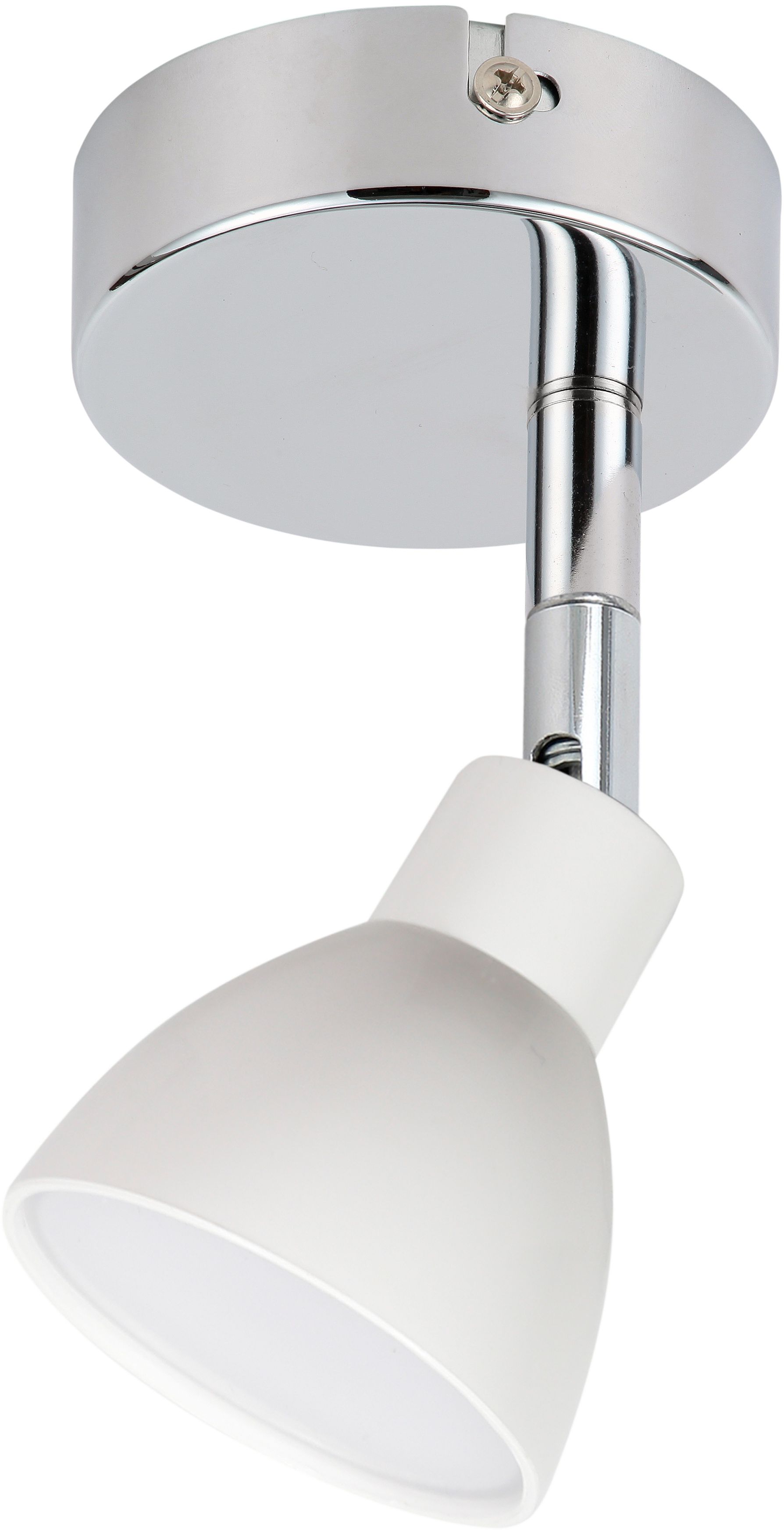 Candellux ROY 91-67524 kinkiet lampa ścienna biały 1X5W LED COB główka okrągła chrom 7cm