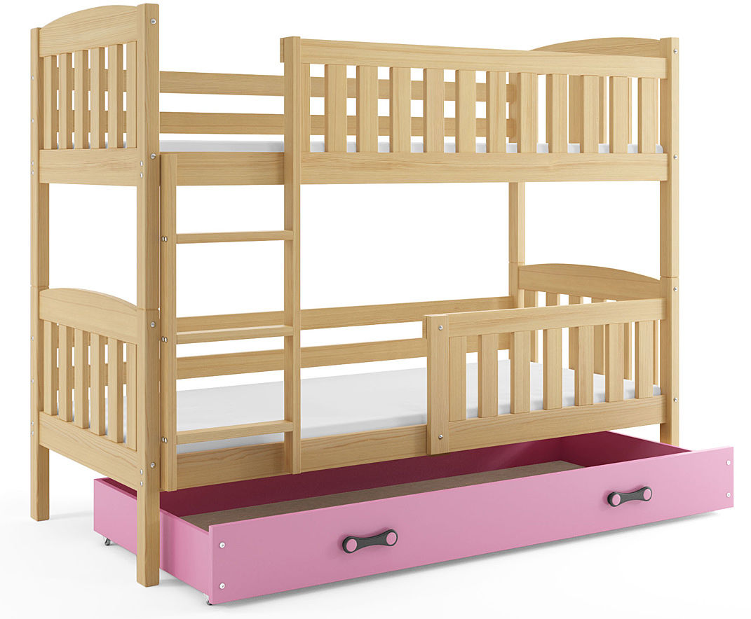 Elior Drewniane łóżko dla dzieci z drabinką 80x190- Celinda 2X